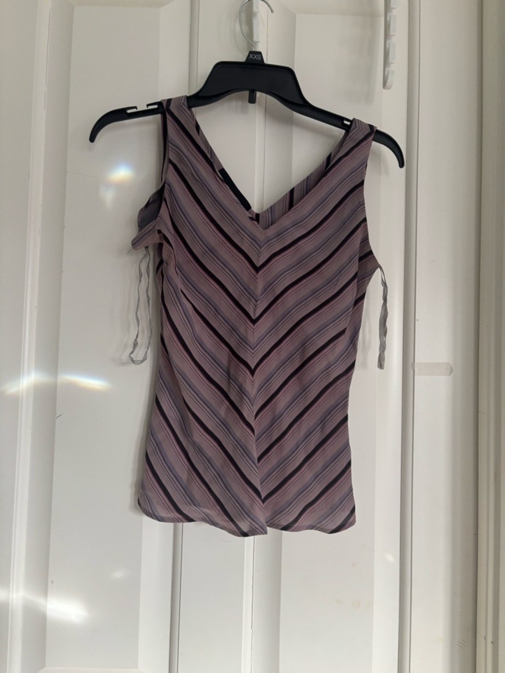 Jones New York Striped V-Neck Camisole in Mauve and Black 2 Petite